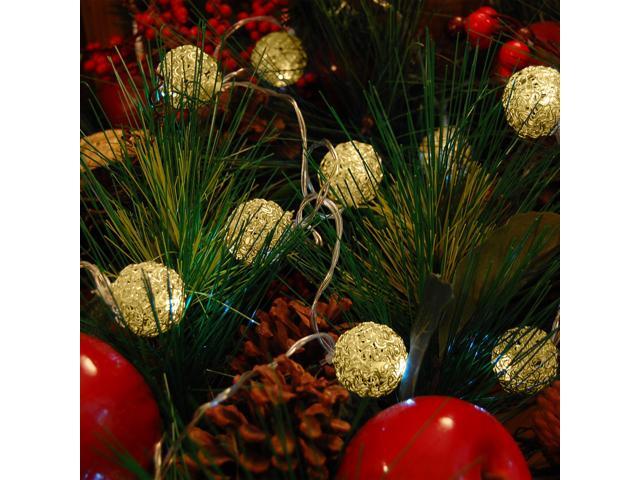 Battery Operated String Lights with 20 Gold Balls