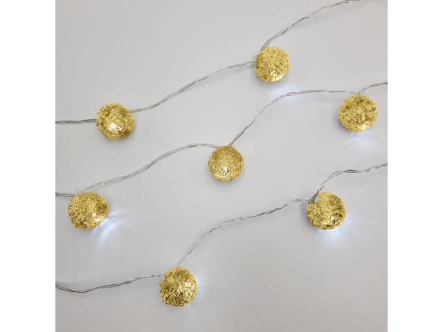 Battery Operated String Lights with 20 Gold Balls