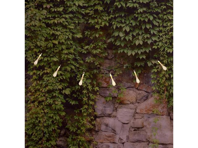 Solar Powered Crystal Water Drop String Lights - Soft White