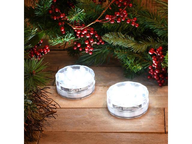 Submersible Battery Operated White LED Lights with Remote Control - Set of 2