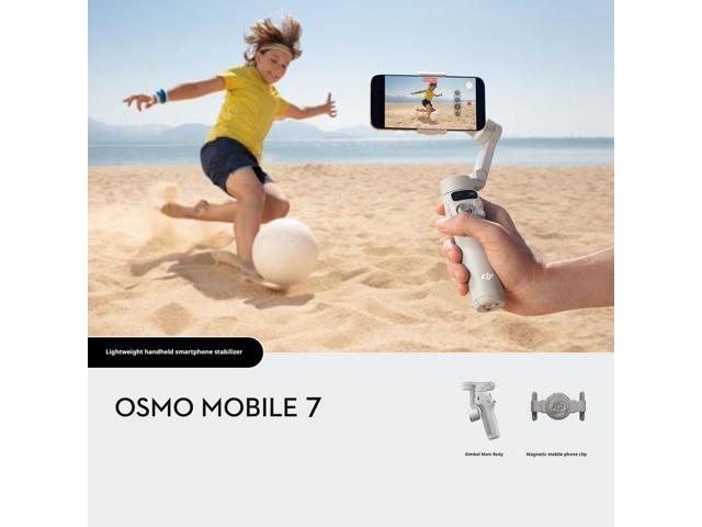 DJI Osmo Mobile7 Gimbal Stabilizer for IPhone and Android, Built-in Tripod, Ultra-Light Weight, Comfort Grip, 3-Axis Mobile Gimbal, Standard Package