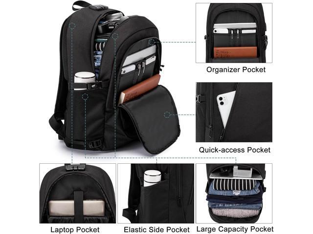 17 Inch Business Laptop Backpack Large Travel Backpack with USB Charging Port Lightweight Anti-Theft Laptop Backpack for Men & Women
