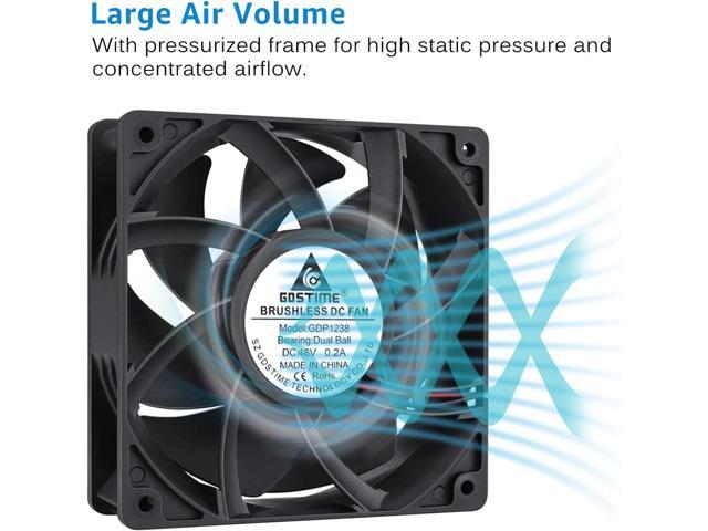 GDSTIME 1238 48V Fan, 120mm x 38mm Dual Ball Bearings DC Brushless Cooling Fan