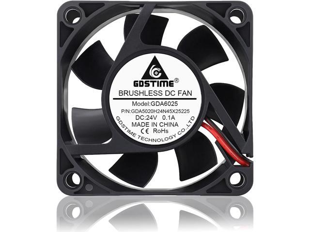 GDSTIME 60mm x 60mm x 25mm 6cm 2 Wire Dc 24v Brushless Cooling Fan