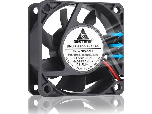 GDSTIME 60mm x 60mm x 25mm 6cm 2 Wire Dc 24v Brushless Cooling Fan