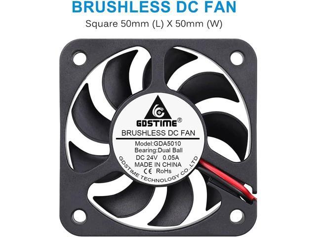 GDSTIME 50mm x 50mm x 12mm 24v Dual Ball Bearing Brushless Cooling Fan