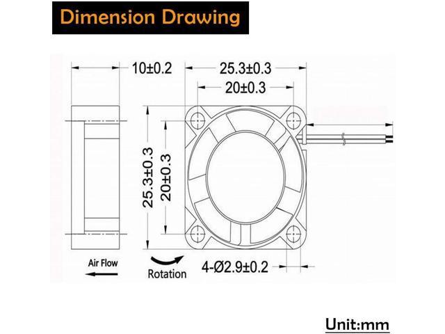 GDSTIME 25mm x 25mm x 10mm 5v Small DC Brushless Cooling Fan