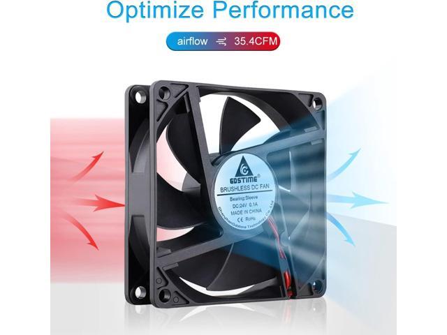GDSTIME 80mm x 20mm Fan, 80mm 24V Dc Brushless Cooling Fan
