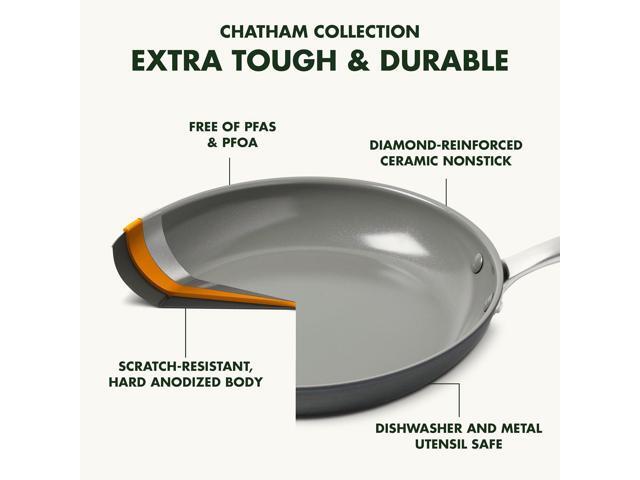 GreenPan Chatham Hard Anodized Healthy Ceramic Nonstick, 11' Griddle Pan, PFAS-Free, Dishwasher Safe, Oven Safe, Gray