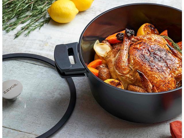 Zavor Noir 7 Piece Cookware Set - Premium Cast Aluminum with Titanium-based Nonstick Ceramic Coating & Detachable Handles - Ultra Lightweight -...