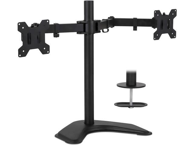 Mount-It! Dual Monitor Stand for Desk - 2 Screen Mount for Two Computer Screens up to 32 Inch and 17 Lbs - Free-standing Base Swivels, Tilt,...
