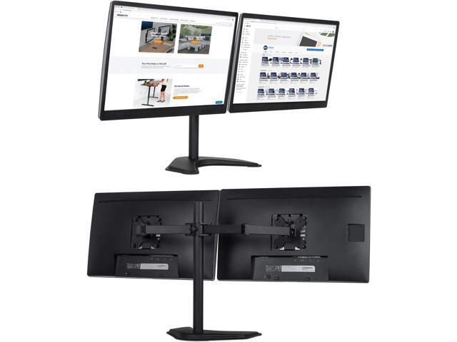 Mount-It! Dual Monitor Stand for Desk - 2 Screen Mount for Two Computer Screens up to 32 Inch and 17 Lbs - Free-standing Base Swivels, Tilt,...