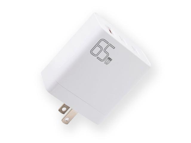 Icomroad USB C Charger, GaN 65W QC PC 3-Port Compact Foldable Wall Fast Charger Travel for iPhone 15/15 pro/14/13/Pro, iPad, Samsung, MacBook...
