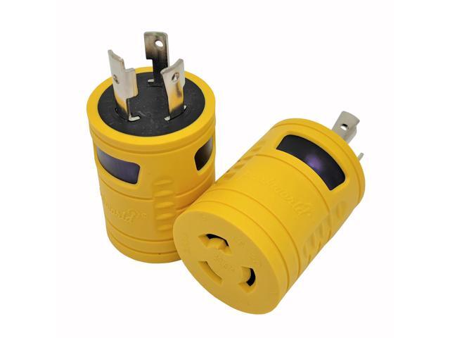 Parkworld 60707 NEMA L6-30P to L6-20R Adapter, Twist Lock L6 30A Plug to 20A Socket Adapter