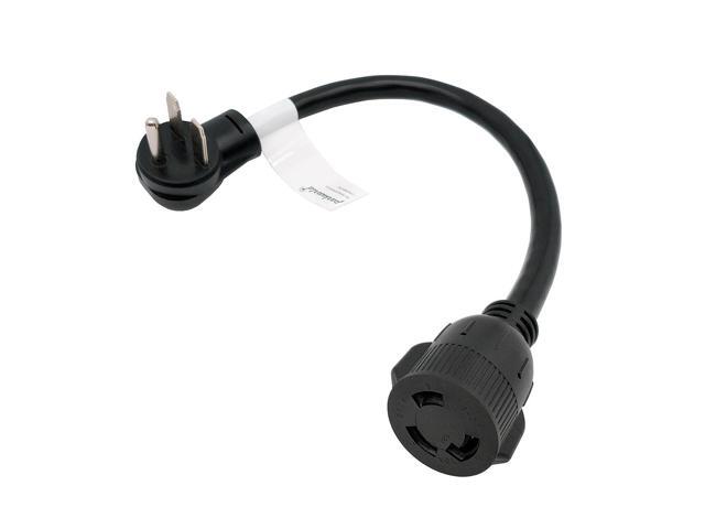 Parkworld 60820 AC Adapter Cord Welder 30 Amp 6-30P Male right angle to 30 Amp L6-30R Locking Connector Female (1.5FT)