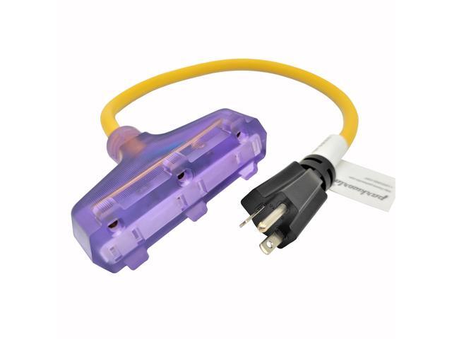 Parkworld 62879 Power Adapter Cord NEMA 6-20P Male to (3) 5-15R Household Tri Outlet 15 AMP Female x 3, 125 Volt, 2FT