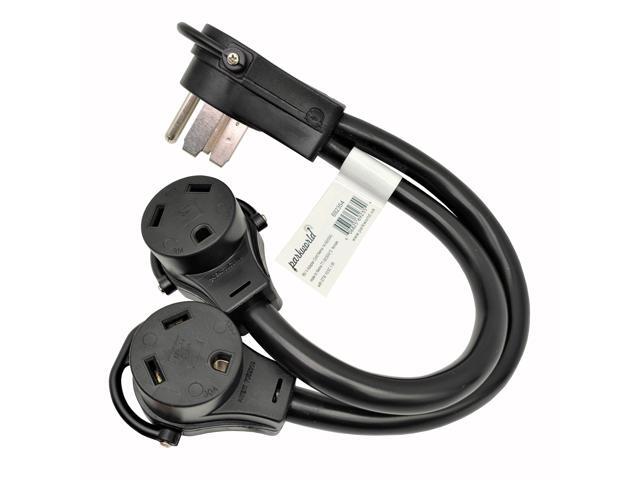 Parkworld 692354 Splitter, RV 50A to (2)30A V splitter cord adapter, 14-50P male to (2) TT-30R female