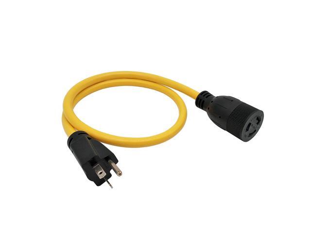 Parkworld 60578 Adapter Power Cord 20 AMP 6-20 Plug Right Angle to Twist Lock L6-20 Receptacle 3 ft.