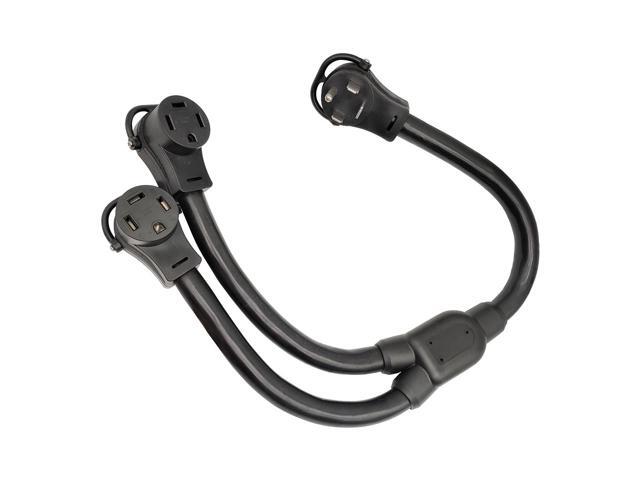 Parkworld 886191 RV 50 AMP Splitter Adapter NEMA 14-60P Male Plug to (2) 14-60R Female Connector