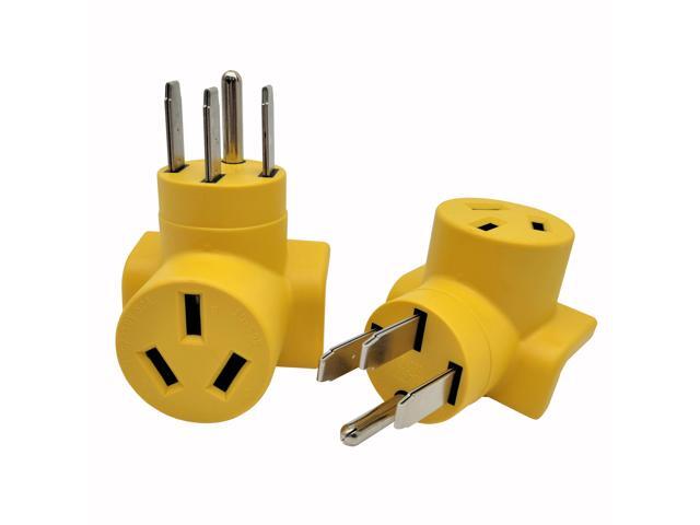 Parkworld 62862 NEMA 14-50P to 10-50R One Piece Compact Adapter RV to Oven Adaptor Output 50amp 250Volt