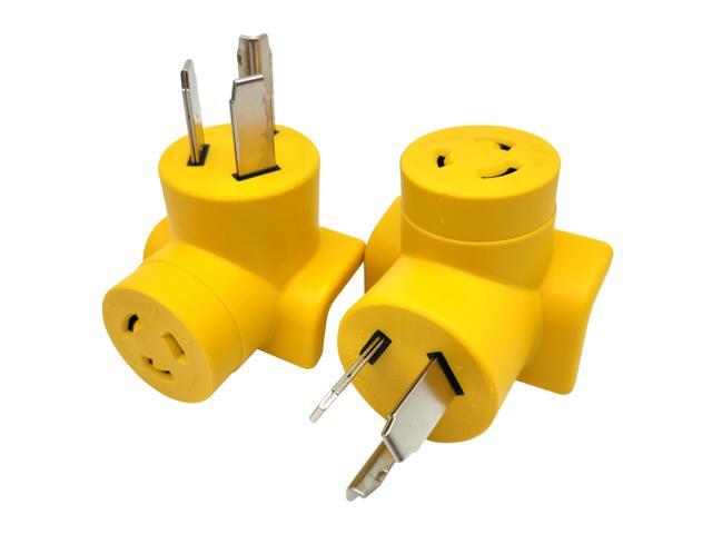 Parkworld 62978 Dryer 3 Prong Adapter NEMA 10-30P to L6-20R One Piece Compact Adapter, Output 20amp 250volt