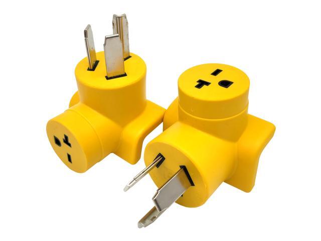 Parkworld 62992 NEMA 10-30P to 6-20R T-Blade 6-15R One Piece Compact Adapter Dryer to A/C Adaptor Output 20amp 250Volt