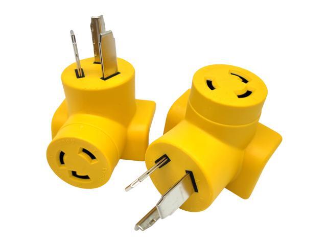 Parkworld 62985 Dryer 3 Prong Adapter NEMA 10-30P to L6-30R One Piece Compact Adapter, Output 30amp 250volt