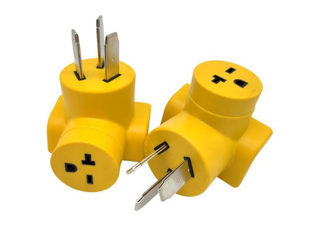 Parkworld 63074 NEMA 10-50P to 6-20R T-Blade 6-15R One Piece Compact Adapter Stove to A/C Adaptor Output 20amp 250Volt