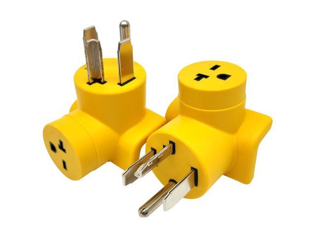 Parkworld 63135 NEMA 14-30P to 6-20R T-Blade 6-15R One Piece Compact Adapter Dryer to A/C Adaptor Output 20amp 250Volt