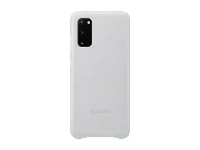 Samsung Genuine Leather Cover For Galaxy S20 Case S20 5G Silver EF-VG980LSEGUS