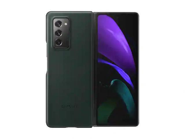galaxy z fold2 5g leather cover green