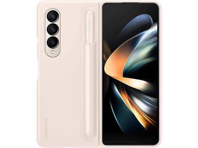 SAMSUNG Galaxy Z Fold4 Standing Cover with S Pen and S Pen Holder, Protective Phone Case with Kickstand for Hands Free Viewing, US Version, Sand