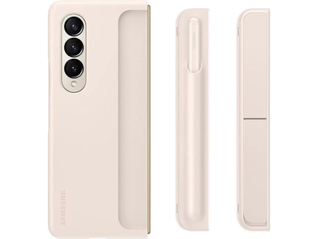 SAMSUNG Galaxy Z Fold4 Standing Cover with S Pen and S Pen Holder, Protective Phone Case with Kickstand for Hands Free Viewing, US Version, Sand