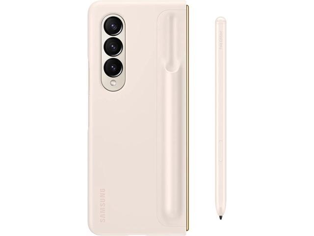 SAMSUNG Galaxy Z Fold4 Standing Cover with S Pen and S Pen Holder, Protective Phone Case with Kickstand for Hands Free Viewing, US Version, Sand