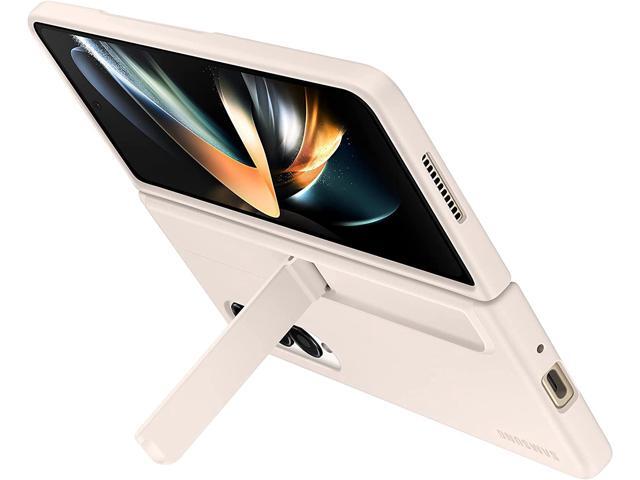 SAMSUNG Galaxy Z Fold4 Standing Cover with S Pen and S Pen Holder, Protective Phone Case with Kickstand for Hands Free Viewing, US Version, Sand