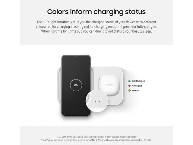SAMSUNG 15W Wireless Charger Duo w/ USB C Cable, Charge 2 Devices at Once, Cordless Super Fast Charging Pad for Galaxy Phones and Devices, 2022, US...