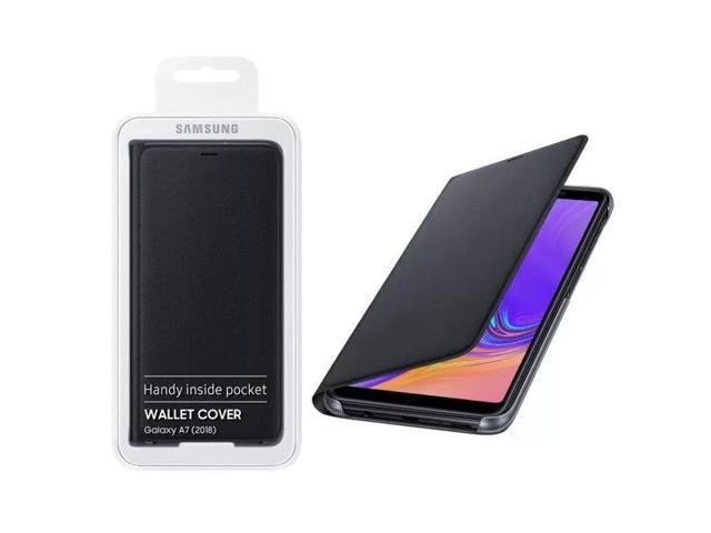 Samsung Original Folio Wallet Cover Case for Galaxy A7 2018 - Black