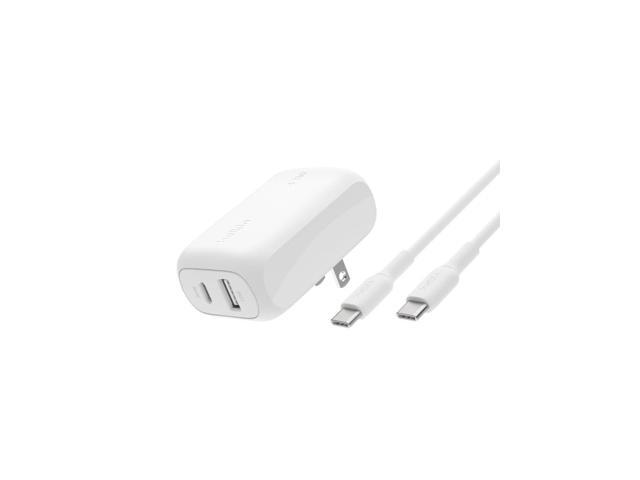 Belkin WCB009-1MWH-B6 Dual Wall Charger (A & C),42W,W/ C-C Cord Boost Charge White