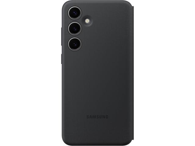 Samsung Galaxy S24+ Plus S-View Wallet Phone Case, Protective Cover Black