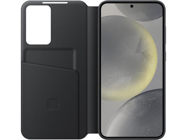 Samsung Galaxy S24+ Plus S-View Wallet Phone Case, Protective Cover Black