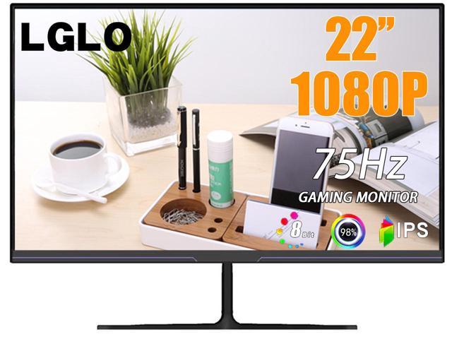 LGLO 22Inch Monitor Full HD 1920x1080P 75Hz Display With Built-in Speaker, IPS Display With 178° Wide View Angle, 98% sRGB, Support VGA and HDMI.