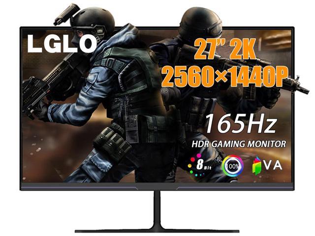 LGLO 27Inch 2K 165Hz 100%sRGB 2560x1440P HDR Gaming Monitor With 178° Wide Viewing Angle, Built-in Speaker, Support HDMI and DP, VESA Mountable
