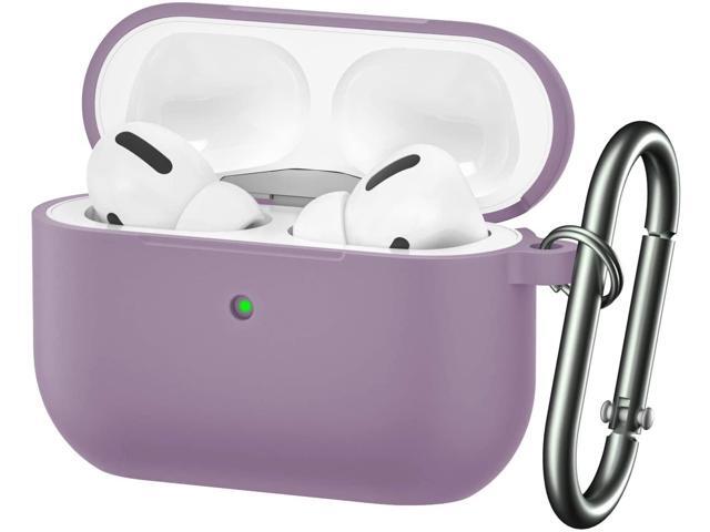 For Airpods Pro Case,Soft Silicone Skin Cover Shock-Absorbing Protective Case with Keychain for Apple Airpods Pro [Front LED Visible] (Dust...