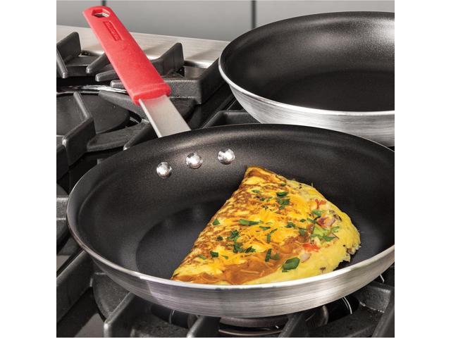 Tramontina Professional 10-Inch Non Stick Frying Pan, Heavy-Gauge Aluminum Skillet with Reinforced Nonstick Coating, Red Handle, Dishwasher and...