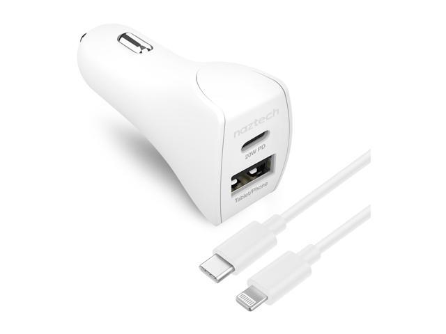 UPC 633755153952 product image for Naztech 20W USB-C PD & 12W USB-A Fast CLA Car Charger with USB-C to Lightning | upcitemdb.com