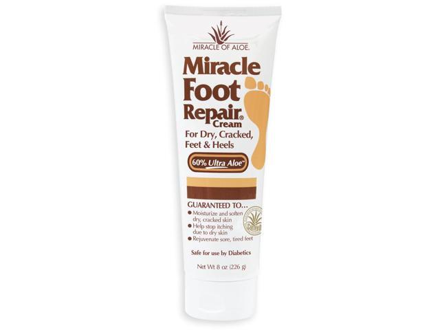 Miracle Foot Repair Cream 60% Pure Aloe Vera Gel Fast Relief for Dry, Cracked, Itchy Feet and Heels Moisturizes Softens Restores Comfort...