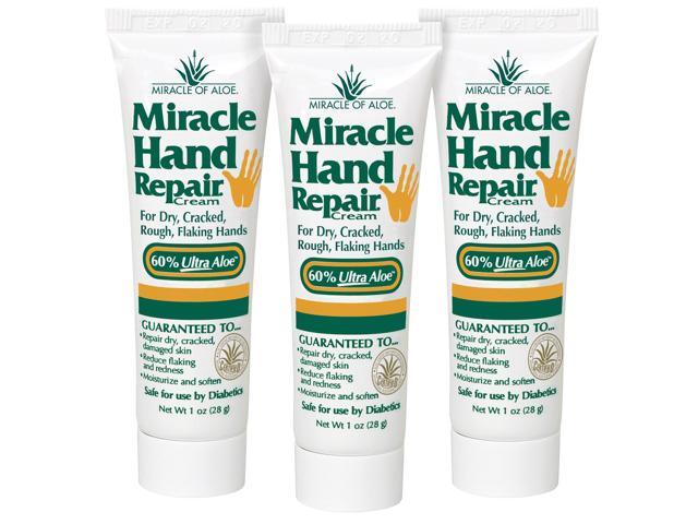 Miracle of Aloe Hand Repair Cream with 60% Ultra-Aloe (1 Oz 3-Pack)