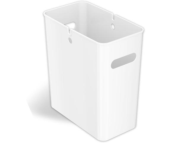 iTouchless SlimGiant 4.2 Gallon Slim Trash Can with Handles, 16 Liter Plastic Small Wastebasket Hanging Garbage Bin, Magazine/ File Folder Storage...