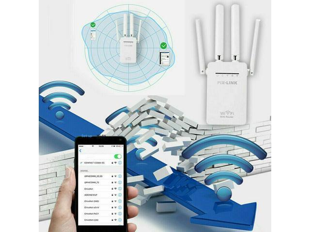 1200Mbps WiFi Range Extender Repeater Wireless Amplifier Router Signal Booster