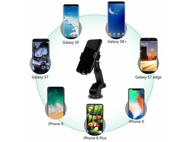 Qi Wireless Fast Charging Car Charger Mount Holder Stand 2 in 1 For Cell Phone